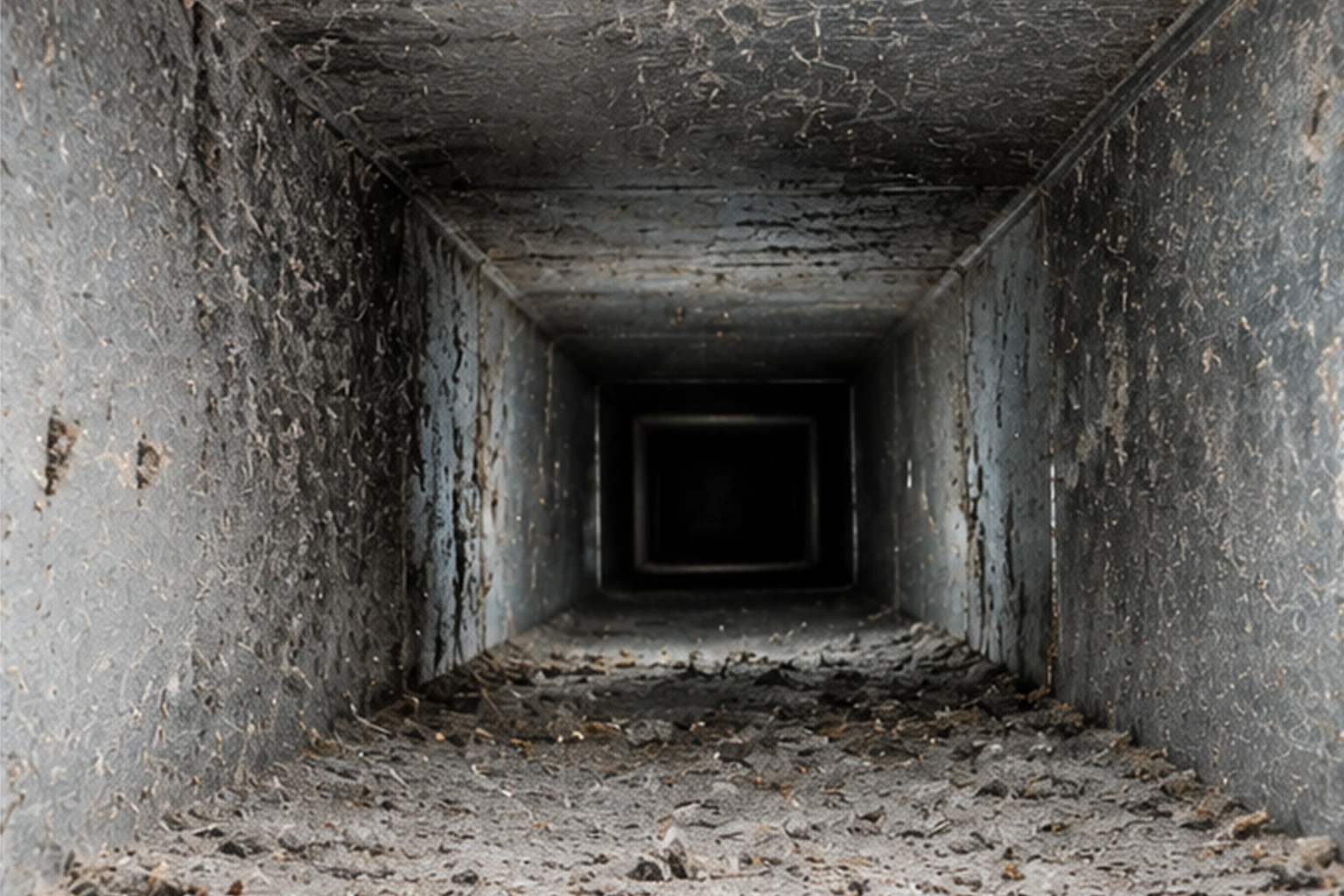 Air duct before professional cleaning