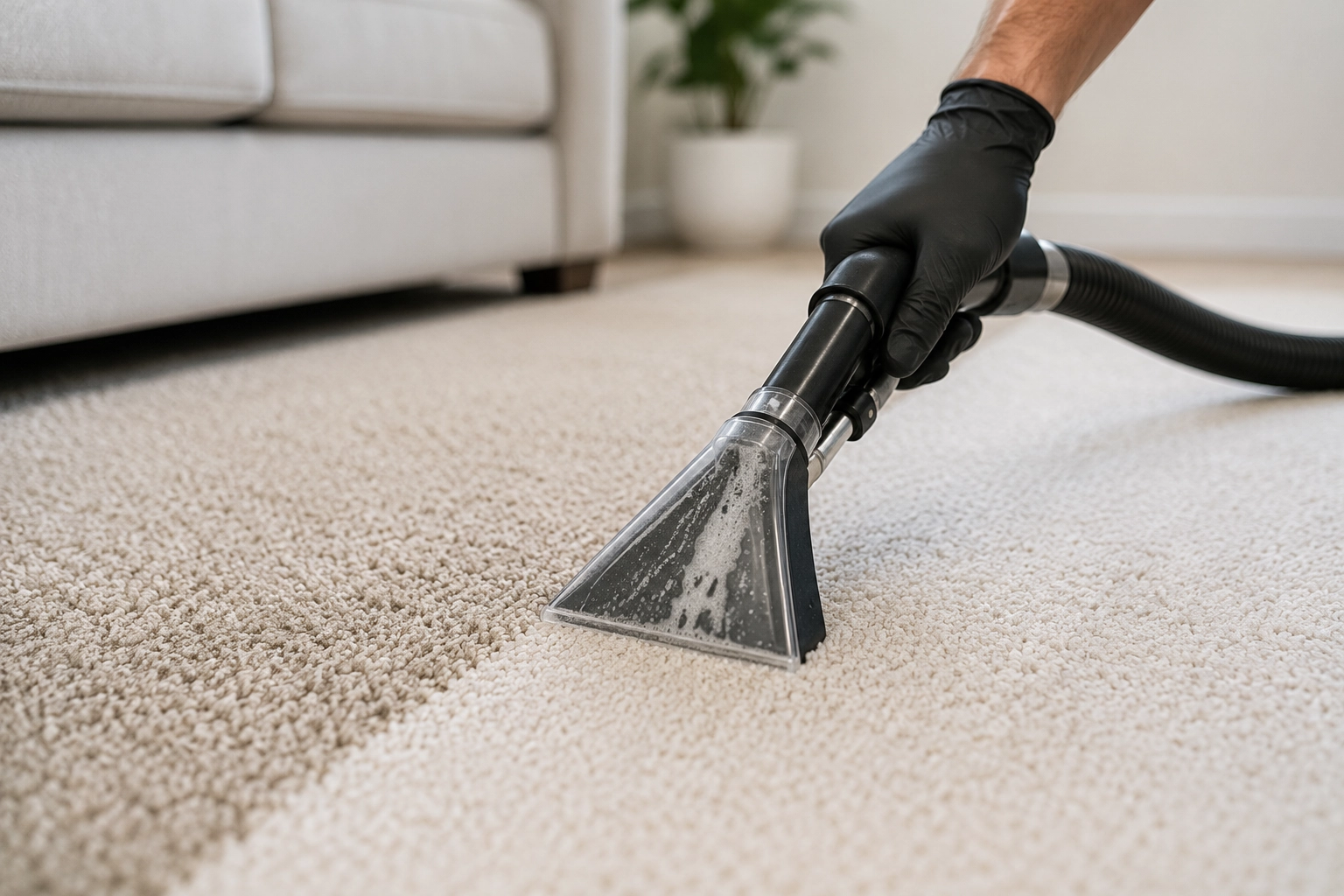 Detailed residential carpet cleaning service