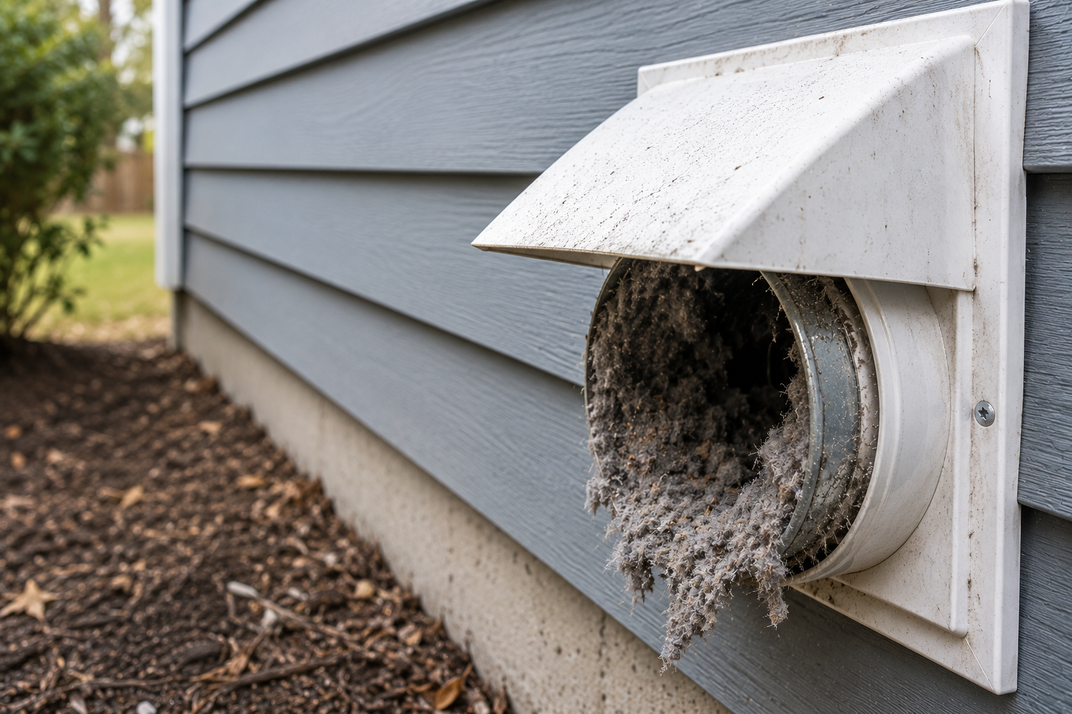 Dryer vent before professional cleaning