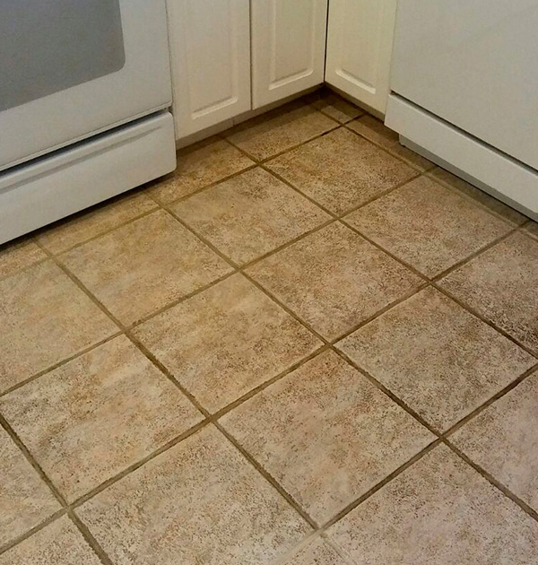 Tile and grout before professional cleaning