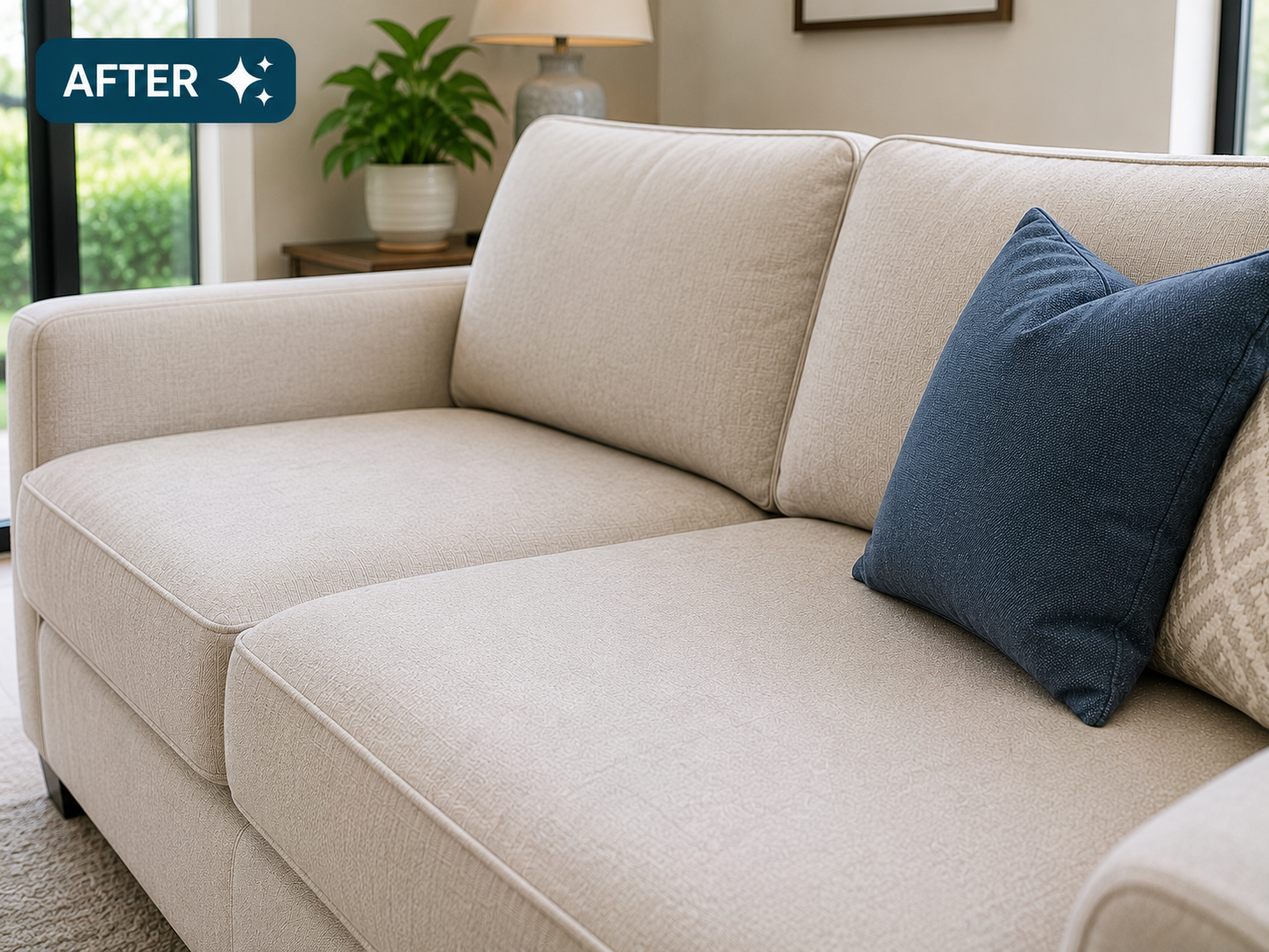 Upholstery after professional cleaning